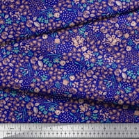 Soimoi plava pamučna kambrska tkaninska tkanina cvjetna i leopard životinja kože otisnuto tkaninsko