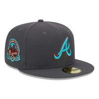 Muška nova era Graphite Atlanta Braves Ispis Upravljač 59fifty ugrađeni šešir