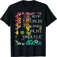 Budite mirni i igrajte ukulele - ukulelist muzički ljubavnik majica crni medij