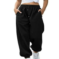 Bikopu ženske casual pantalone, hlače od čvrste boje sa džepovima