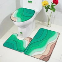 Sažetak Geometrijska prostirka za kupanje Plavi zeleni smeđi kreativni val uzorak mramorna rug kupatila