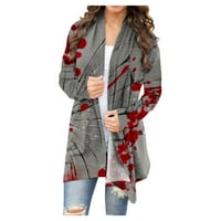 Ženski kaputi sa dugim rukavima od tiskanih jakne