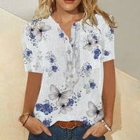 Majice za žene za žene za žene kratki rukav ljetni modni casual trendi cvjetni tiskani majica majica