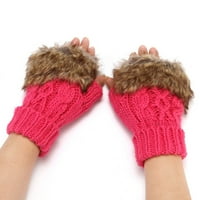 Žene modne čvrste boje pletene twited protupočarne tople zadebljane rukavice Ženske rukavice Mitten