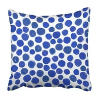 Funny Polka Dot uzorak razigrana plava na bijelom modernom alonu s nepravilnim krugovima jastukom