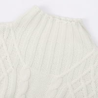 Dukseri za žene Fit Solid Color Turtleneck dugih rukava jesen zima Regularni pleteni modni hladnjaci