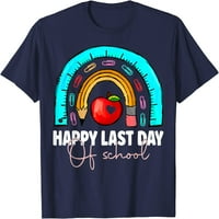 Drvo sretan posljednji dan školskog učitelja studentske majice Rainbow majica