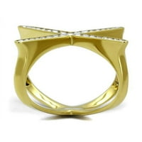 14K zlatni jonski pozlaćeni kristalni modni prsten u obliku iona u obliku nehrđajućeg čelika 6