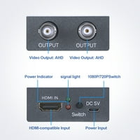 Htovila AHD Video Converter, 4k do AHD adapter za monitor HDTV DVRS, pretvorite video signal na AHD 480p 720p 1080p 4K 4K60