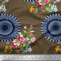 Stripe od tkanine Soimoi Rayon, cvjetni i mandala tiskani tkaninski dvorište širom