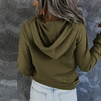 Košulje s dugim rukavima za žene na vrhu Ležerne modne rever vrat pulover pulover čvrste boje za žene