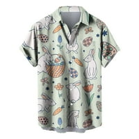 Majice za gumb za muškarce i žene Trendi Uskršnji zec zeko smiješne majice kratkih košulja za odmor