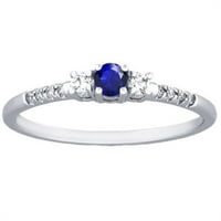 Harry Chad Enterprises Womens 1. CT Stone Style Blue Sapphire okrugli rez dijamantski prsten, veličina