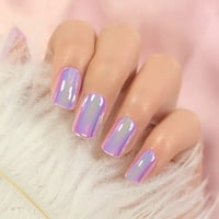 Čarobna boja Chameleon Pink Purple Glossy Press na lažnim noktima Srednji kratkovnjak Lažni nokti Salon