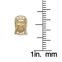 Čvrsti 14K kubični cirkonijski cz žuto zlato kralj lica sa kamenjem vijčane naljepnice nakita pokloni
