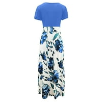 Ljetne haljine za prodaju za čišćenje za žene s kratkim rukavima tisak cvjetnog uzorka Tie-dye patchwork