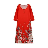 HHEI_K Žene Ljetne haljine Casual Boho cvjetna od tiskane plaže Long Maxi haljina s džepovima Svečane