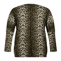 Julcc Womens Plus Veličina Leopard Print T Majica Baggy Dugi rukav džepni bluza