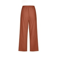 SHOMPORT Ljeto Jesen kapris za žene Ležerne prilike visoke strukske hlače sa visokim strukom labave pantalone sa džepovima