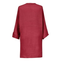 Odieerbi Ženski džemper džemper Cardigan Flowy Kimono Cardigan Otvorena prednja haljina Šifonska bluza Labavi vrhovi vino