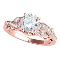 Aonejewelry ct. HALO Antique Angagement dijamantni prsten u 14K ružičastog zlata