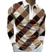 Tking modni muški majica rever s dugim rukavima odštampani casual top labave sportske majice za muškarce