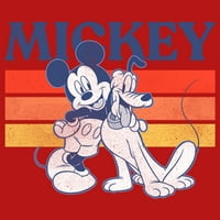 Djevojkov Mickey & Friends Retro Pluton i Mickey Mouse grafički tee crveni medij