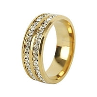 Dva reda punih dijamantskih prstenova muška i ženskih univerzalnih prstenova