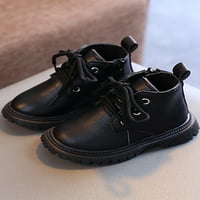 Eloshman Child Vodootporni okrugli nožni čizmi čizme za hodanje čipke Up radno čizme casual cipele crna
