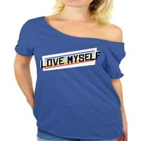 Awkward stilovi protiv zaljubljenih majica za singlove voli sebe sa vrhovima ramena za žene sebični