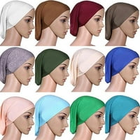 Ženske pamučne kape od pune boje elastična prozračna glava na šal šeširu