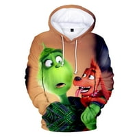 Božićni Grinch Novelty Hoodie 3D Ležerni pulover Dukseri za muškarce Žene Odušačene djece