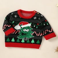 Imcute džemper za bebe s dugim rukavima vrat Božićni uzorak žakard džemper