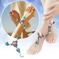 Keusn Bling Rhinestone Barefoot Sandale Zlatni Angle Diamond Ankets Nožni lanac na plaži Nakit za žene