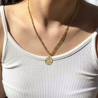 Zlatne ogrlice za žene, 14K pozlaćeni slojevi na privjescu na privjescu na privjescu Figaro zmija lanac ogrlica Glavni monogram Alhpabets iz A-Z-z Dainty nakit poklona za teen djevojke