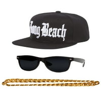 Duga plaža 80-ih Rapper kostimografski komplet ravni račun Podesiva kapa sa sunčanim naočalima i zlatnim