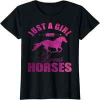 Žene vrhovi samo djevojku koja voli konje akvaretne konjske majice poklon posada vrata za zabavu Crni