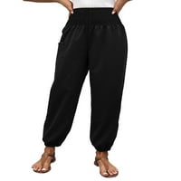 Biekopu weepeacute; s harem joga hlače naglašene salonske hlače na plažima u komfor o treninzima sa džepom