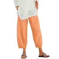 Booker Women Pant struk uselje labava boja čista i hlače harem posteljina elastična sa džepom Žene Ležerne