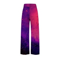 Hlače za žene Casual Fashion Yoga tiskane udobne labave široke noge hlače Trendne hlače za žene Purple