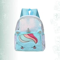 Light Blue Kids Backpack Sequin jednorog Design Satchel Predivna knjiga Modna školska torba za dječje djevojke