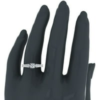 Tromjenski angažman prsten Vintage stil Prošli pregled Budući dijamantni prsten 18k bijelo zlato 1.