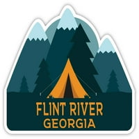 Flint River Georgia Suvenir Vinil naljepnica za naljepnicu Kamp TENT dizajn