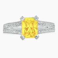2.45ct smaragdni rez žuta simulirana dijamant 14k bijela zlatna godišnjica za angažiranje prstena veličine
