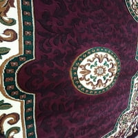 Tradicionalni rug Burgundija i zeleni perzijski dizajn
