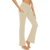 Langwyqu ženske joge hlače sa džepom visokih struka radne pantalone