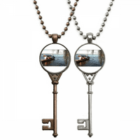 Sunset Boat Art Deco modni ključ ogrlica Privjesak nakit par ukras