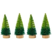 Kiskick Realistic Mini božićna stabla - izvrsna izrada drvena baza božićna stablo ukrasi za zabavu