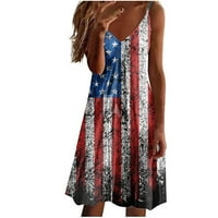 Ženska haljina 4. srpnja Haljina Američka zastava zvijezde Striped sunčane neovisnosti Patriotski haljina