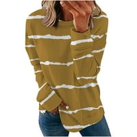 Ženski okrugli vrhovi vrata pamuk ženski povremeni modni print dugih rukava od pulover o o-vratu Top
